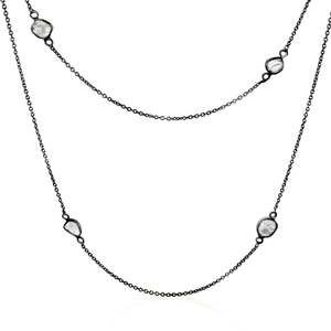 Rock & Divine Full Moon Diamond Necklace in 18K Black Gold F VS2 1.60 CTW